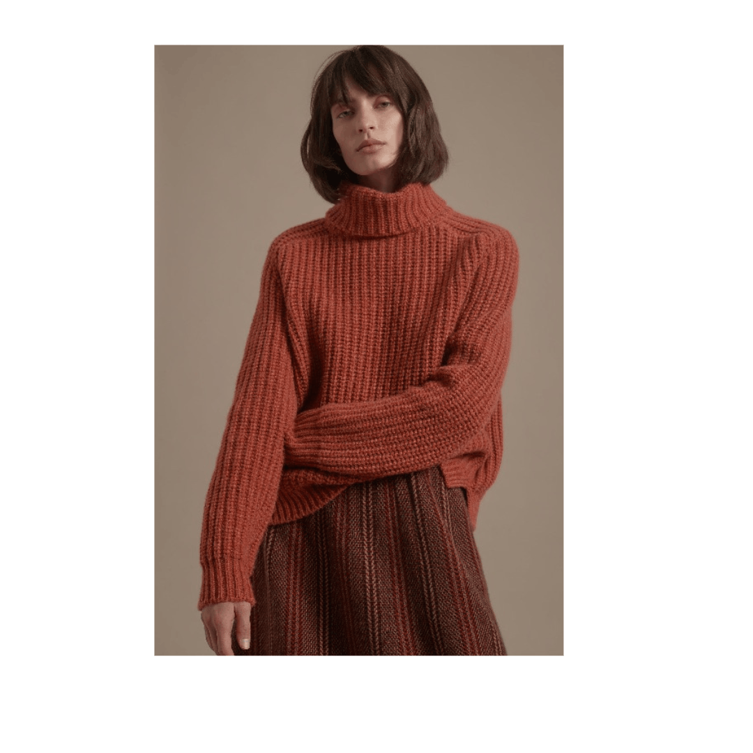 Loro Piana o1srvl11e0125 Davenport Turtleneck Sweater in Reddish Brown Size XS / US 0-2 / IT 36-38 - 2 Thumbnail