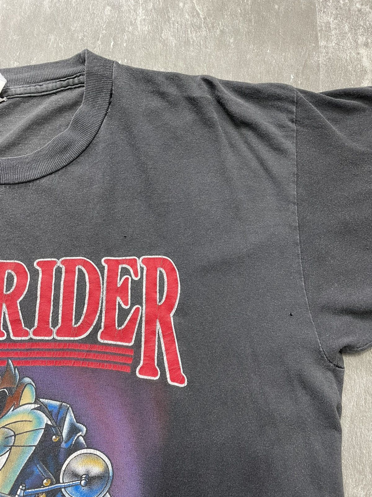 Band Tees Vintage 1992 Space Jam Rebel Rider TAZ Distressed Tee Single Size US XL / EU 56 / 4 - 5 Thumbnail