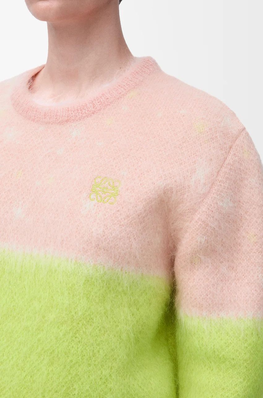 Loewe o1loc1c0525 Sweater In Mohair Blend in Pink/Yellow Size XS / US 0-2 / IT 36-38 - 5 Thumbnail