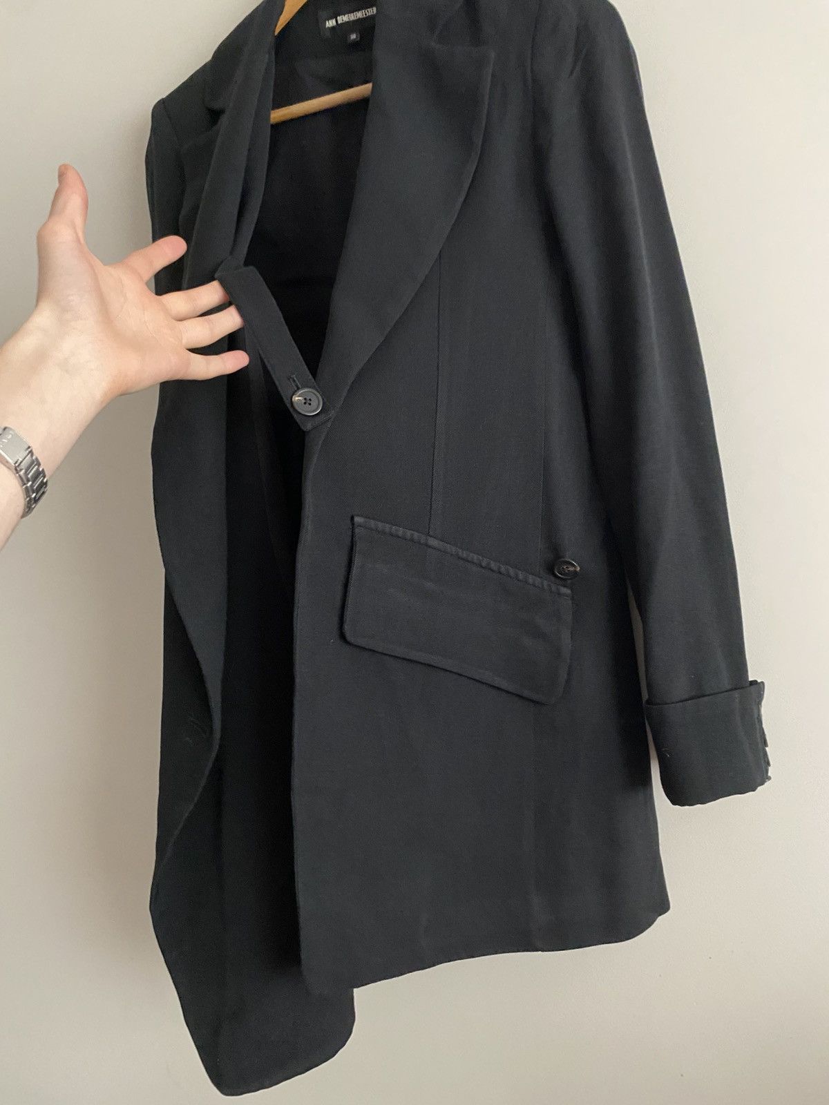 Ann Demeulemeester Ann Demeulemeester avantgarde black coat with asymmetric cut Size XS / US 0-2 / IT 36-38 - 4 Thumbnail