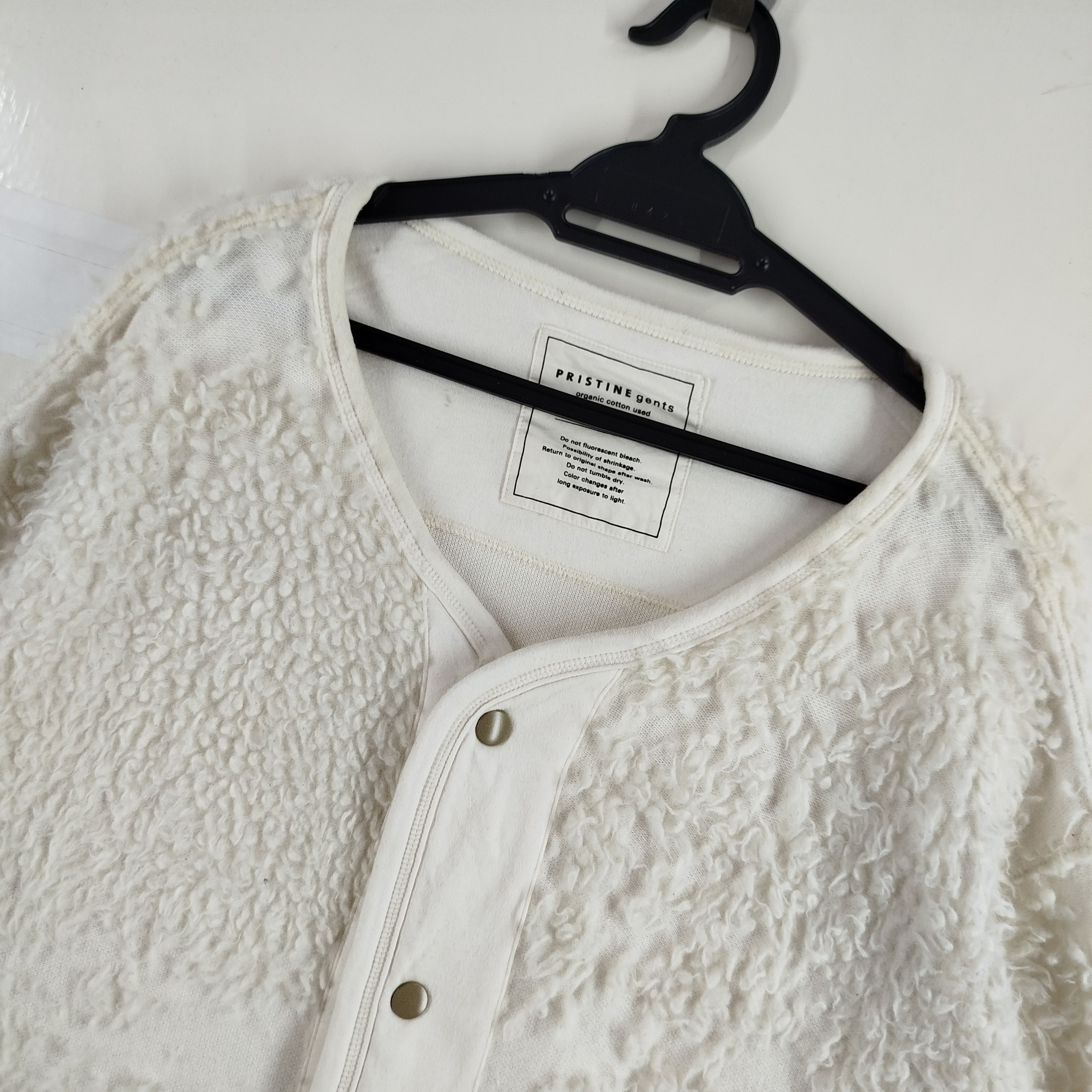Japanese Brand Pristine Gents Cardigan Wool Sheep Organic Cotton Size L / US 10 / IT 46 - 2 Thumbnail