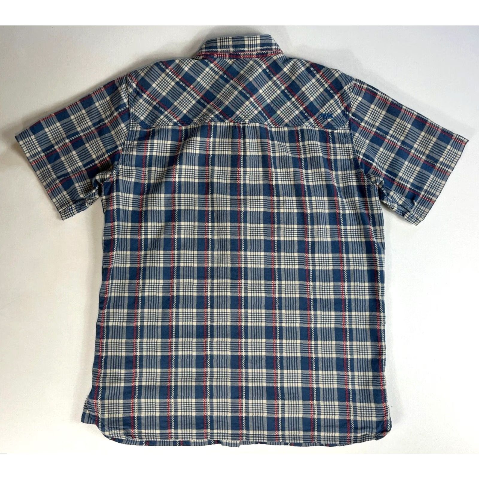 Mountain Khakis Mountain Khakis Ace Indigo Short Sleeve Shirt Mens Plaid Button-Up Size Medium Blue Cotton Size US M / EU 48-50 / 2 - 3 Thumbnail