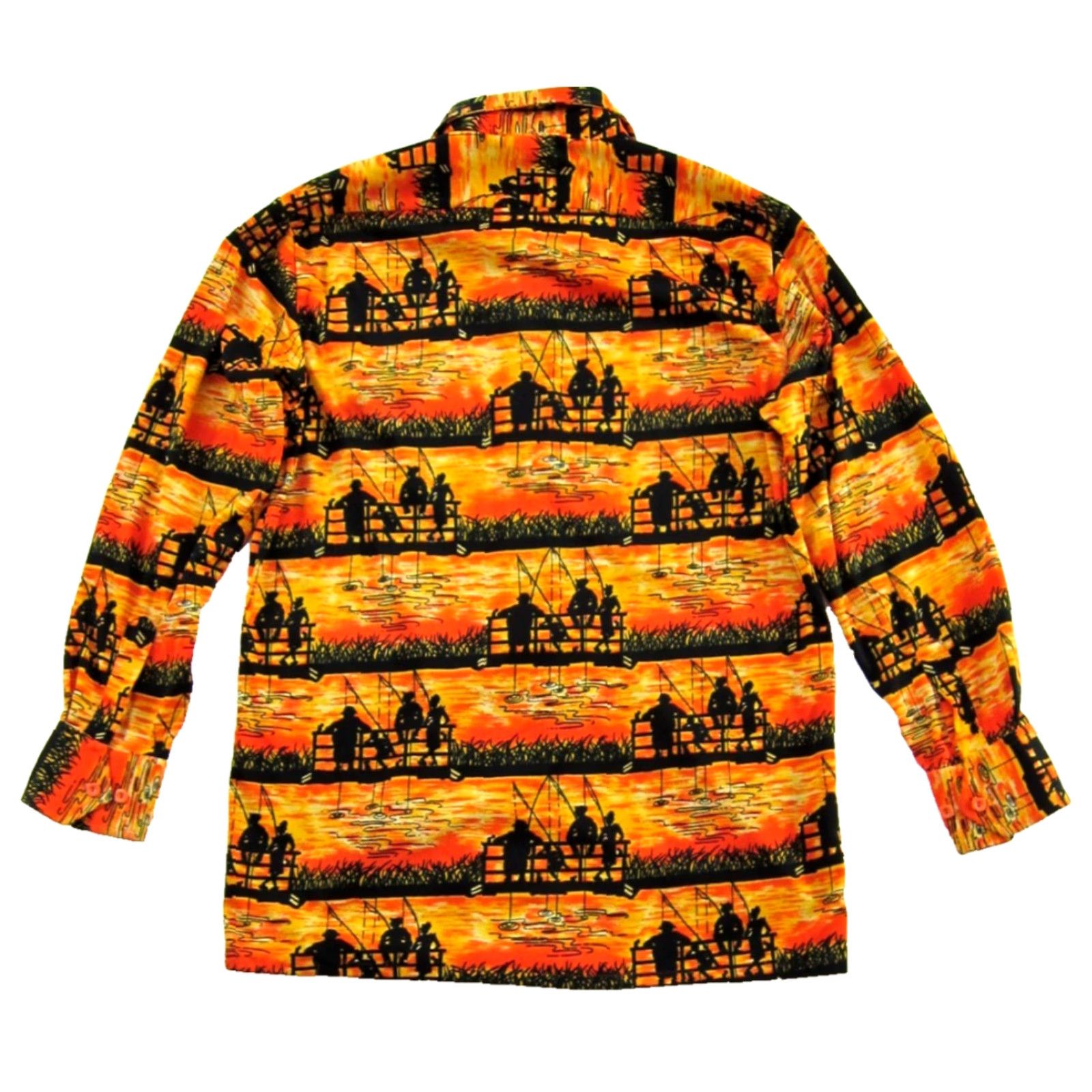 Vintage VINTAGE By Martini Shirt Men Large Orange Fishing Button-Up Long Sleeve Size US L / EU 52-54 / 3 - 2 Thumbnail