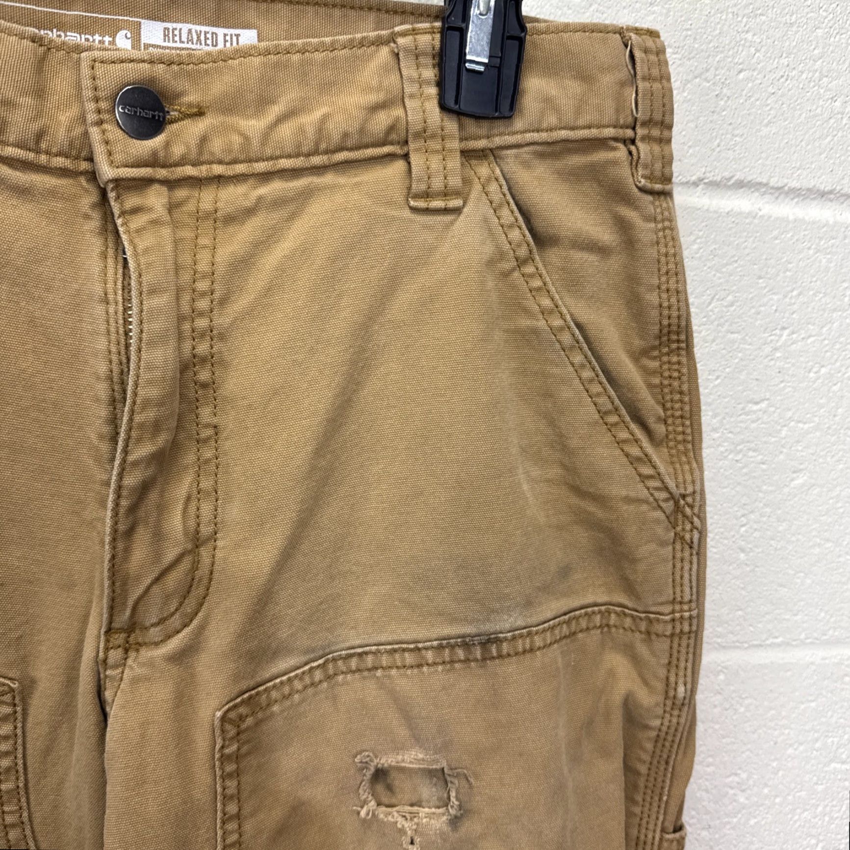 Carhartt Carhartt Rugged Flex Canvas Pants Mens 31x34 Brown Relaxed Fit Double Knee Stretch Workwear Size US 31 - 3 Thumbnail