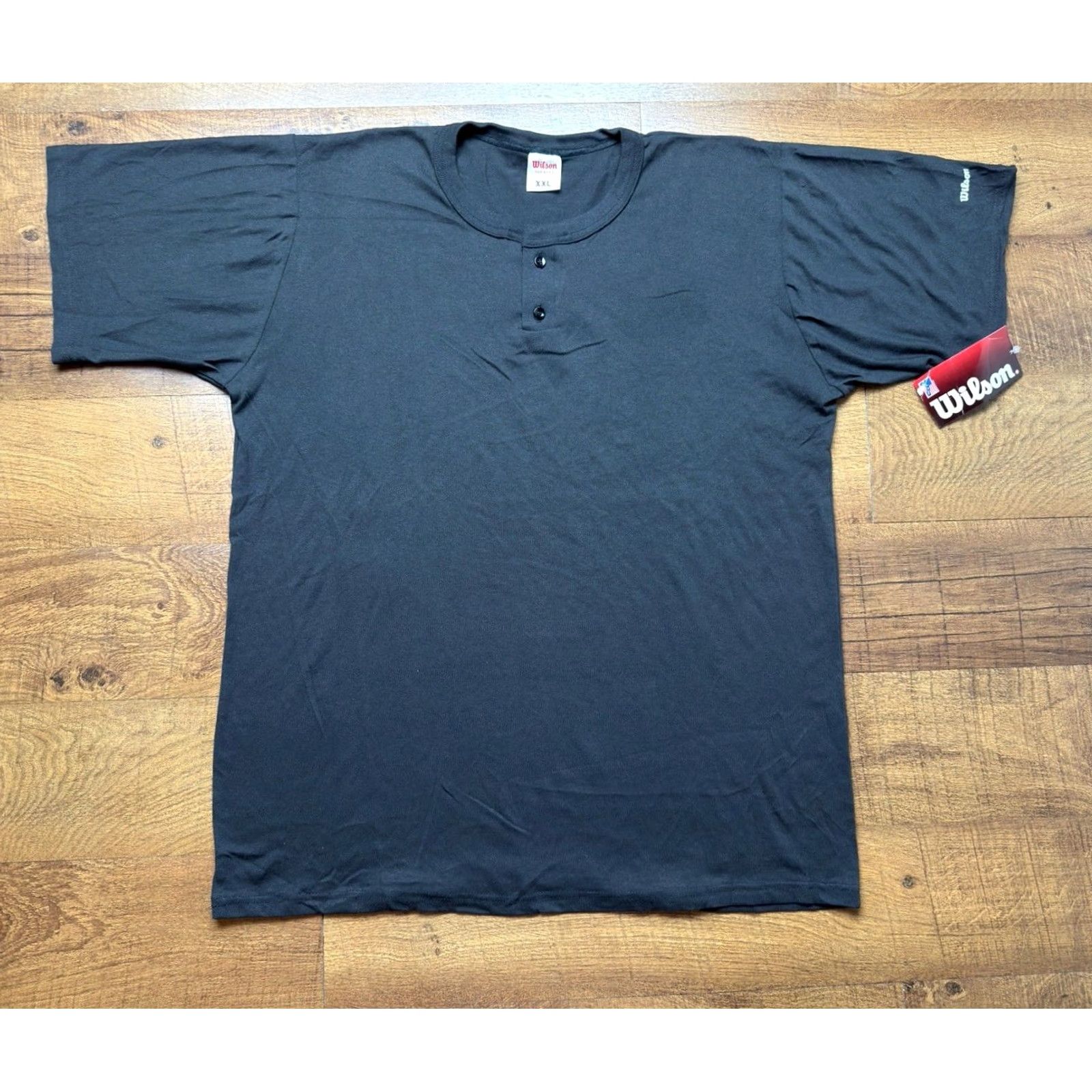 Wilson VINTAGE Wilson Polo Shirt Tennis Men’s 2XL Short Sleeve Black Cotton Polyester USA 70s 80s Deadstock Size US XXL / EU 58 / 5 - 2 Thumbnail