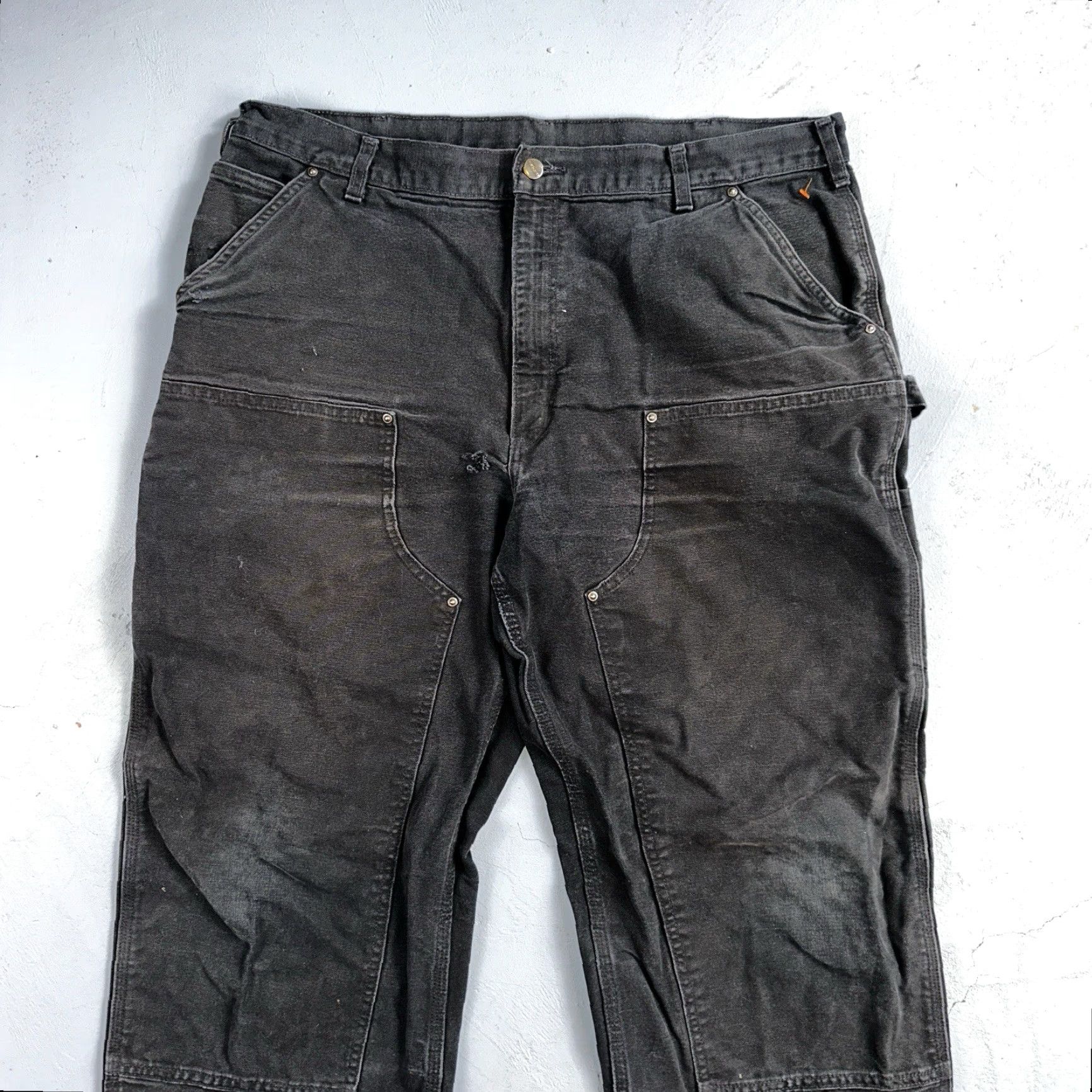 Carhartt VINTAGE Carhartt Pants Carpenter Straight Black 40x32 Men Regular Cotton Canvas Double Knee Belt Loops USA 40 32 B01 BLK Size US 40 / EU 56 - 2 Thumbnail