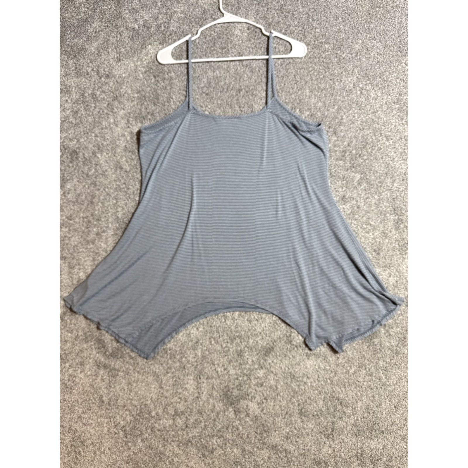 Logo 7 Logo Layers Tunic Tank Women XS Beach Striped Boho Coastal Lagenlook Asymmetrical Shirttail Sleeveless Halter Scoop Neck Casual 96% Rayon 4% Spandex Size XS / US 0-2 / IT 36-38 - 6 Thumbnail