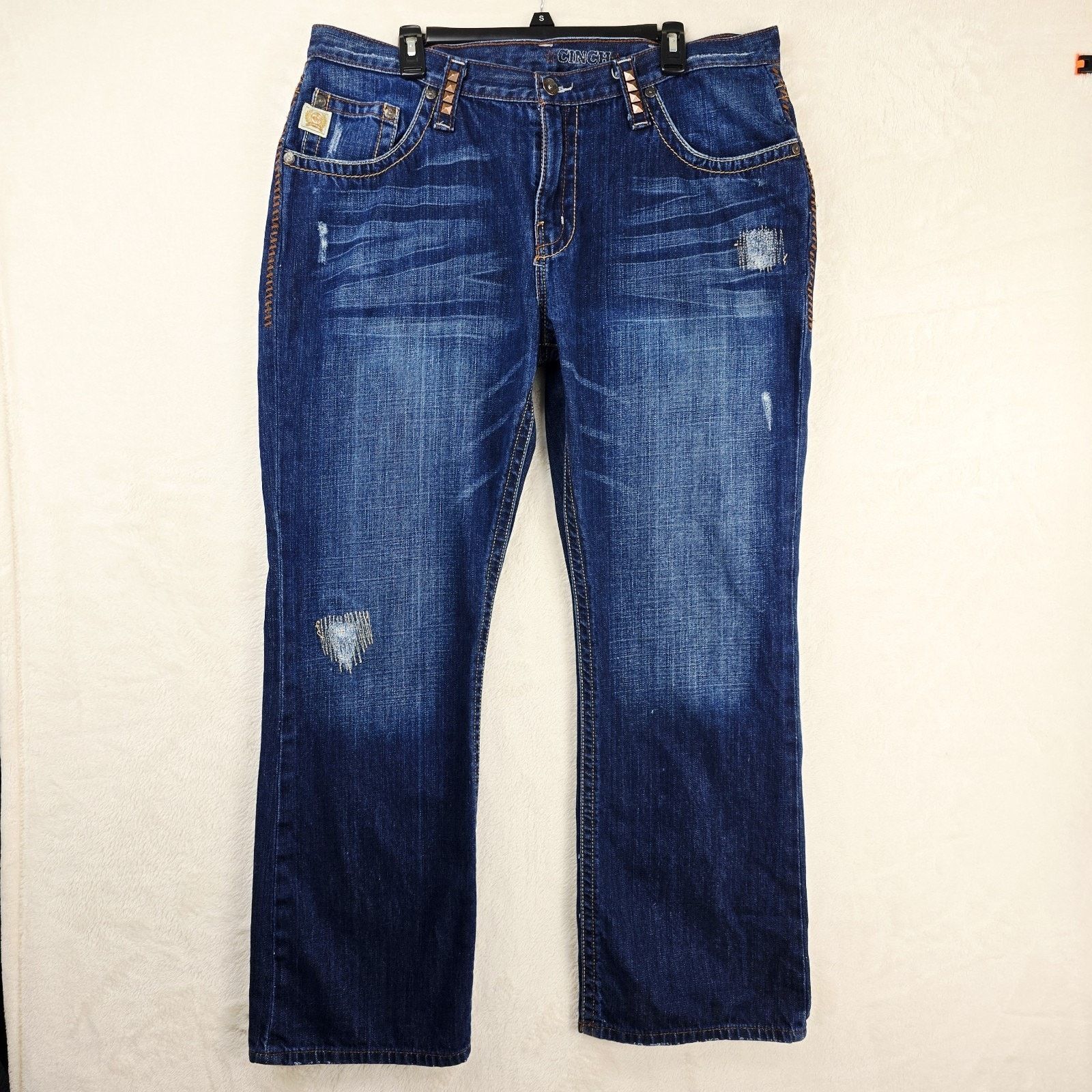 CINCH Cinch Jace Jeans Men's Fits 38x31 Distressed Flap Pockets Size US 38 / EU 54 - 2 Thumbnail