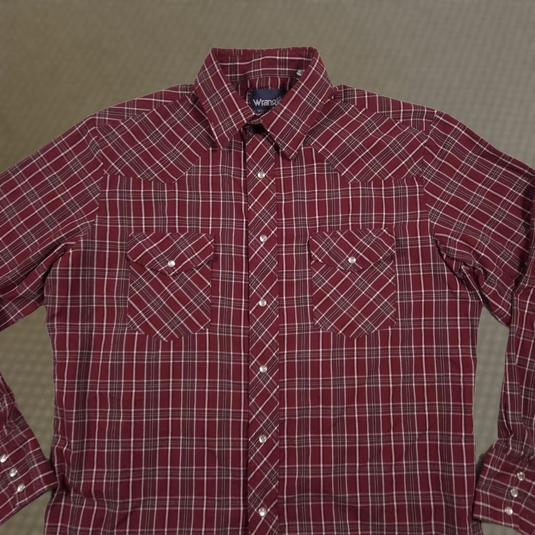 Wrangler VINTAGE Wrangler Shirt Mens L Red Plaid Western Pearl Snap Long Sleeve Cowboy Mens Size US L / EU 52-54 / 3 - 1 Thumbnail