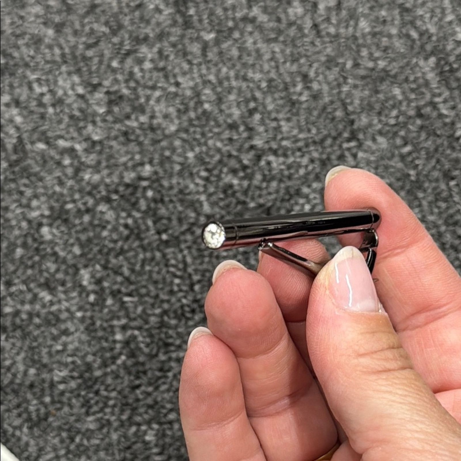 Other NWT Elegant Silver Tie holder Clip crystal detail Size ONE SIZE - 3 Thumbnail