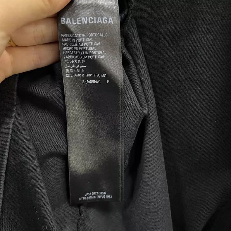 Balenciaga Balenciaga Black back rhinestone logo short sleeve Size US S / EU 44-46 / 1 - 4 Thumbnail