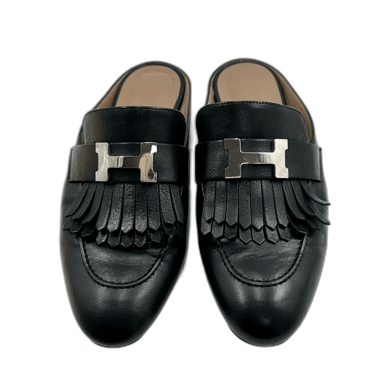 Hermes Hermes Black Tassel SlipOn Loafers-2506 Size US 5 / IT 35 - 1 Thumbnail