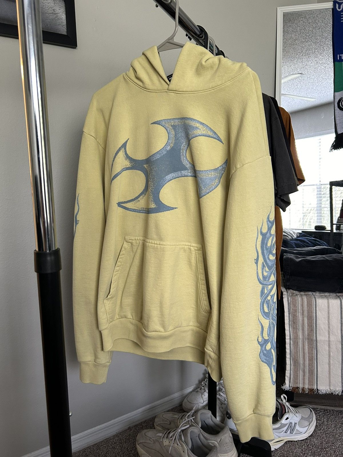 image of Basketcase Gallery Beyblade Hoodie in Yellow, Men's (Size Medium)