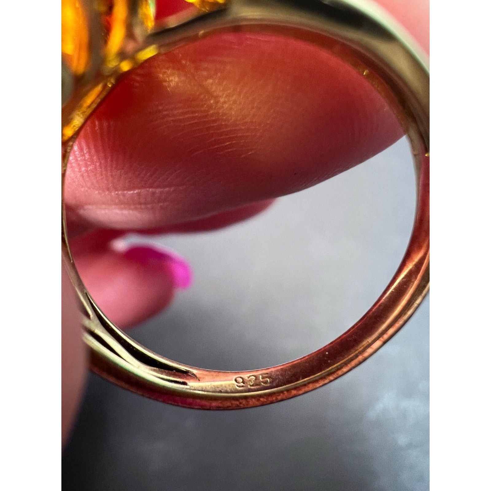 Other Yellow topaz multi stone gold over 925 ring size 8 Size ONE SIZE - 3 Thumbnail
