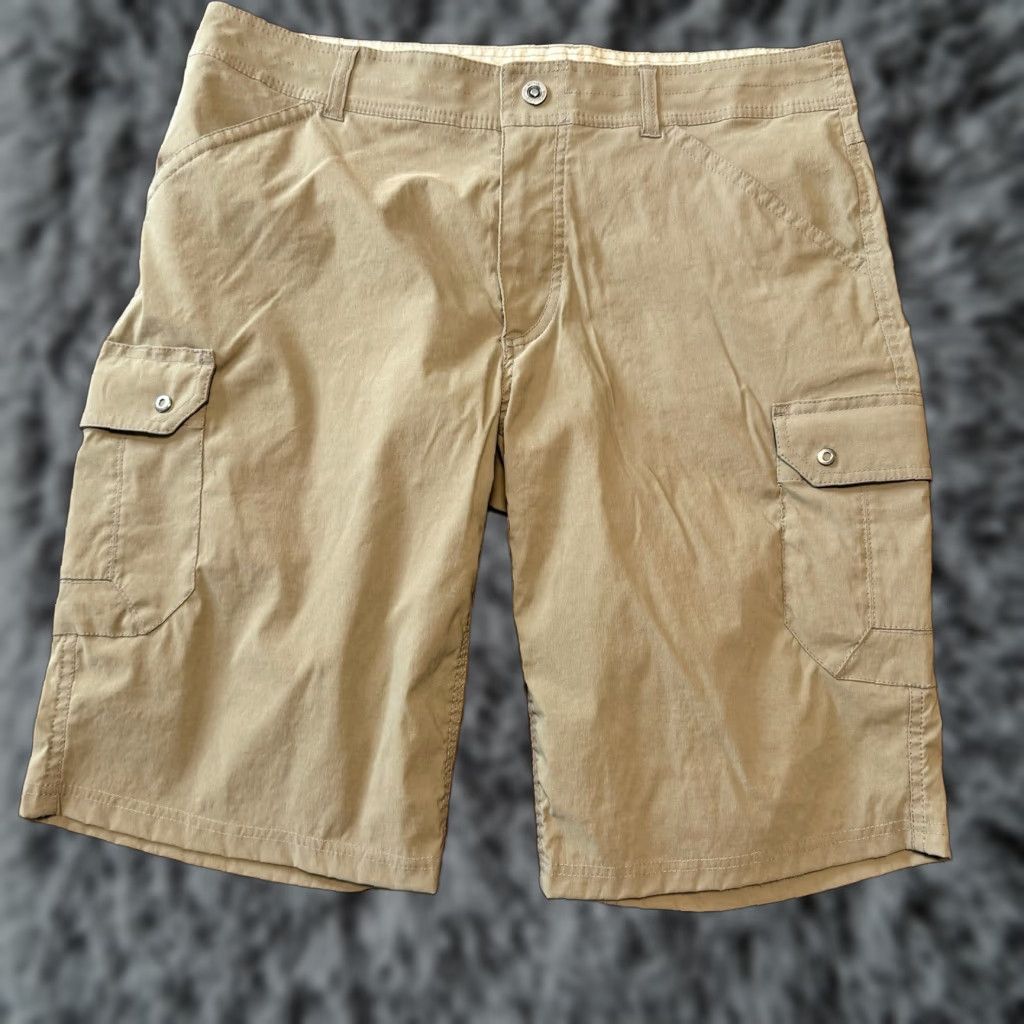 Vintage Kuhl Shorts Mens 36 Beige Hiking Cargo Outdoor Nylon Stretch 12” Inseam Size US 36 / EU 52 - 1 Thumbnail