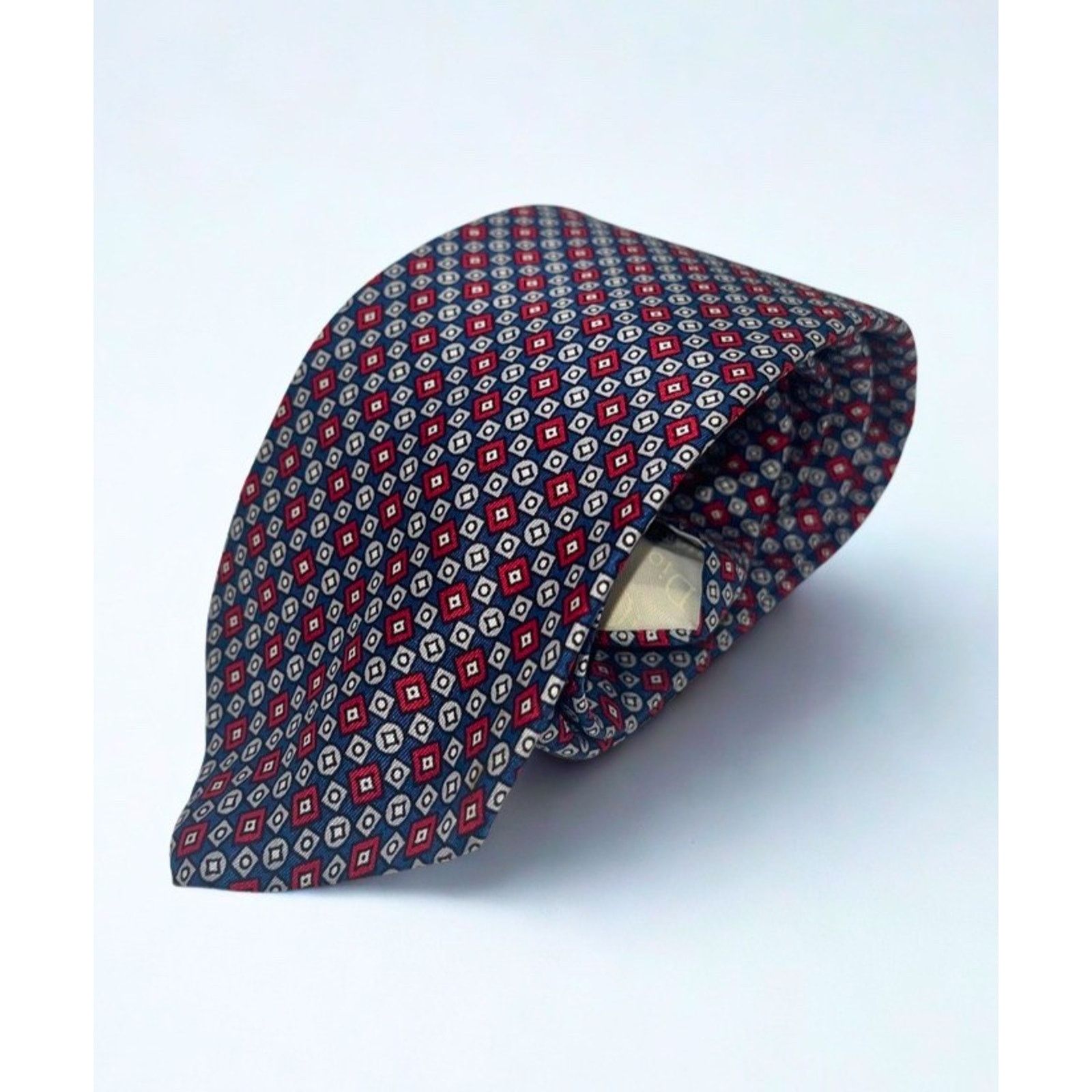 Dior Christian Dior Cravates B Altman Silk Tie Geometric Italy Size ONE SIZE - 4 Thumbnail