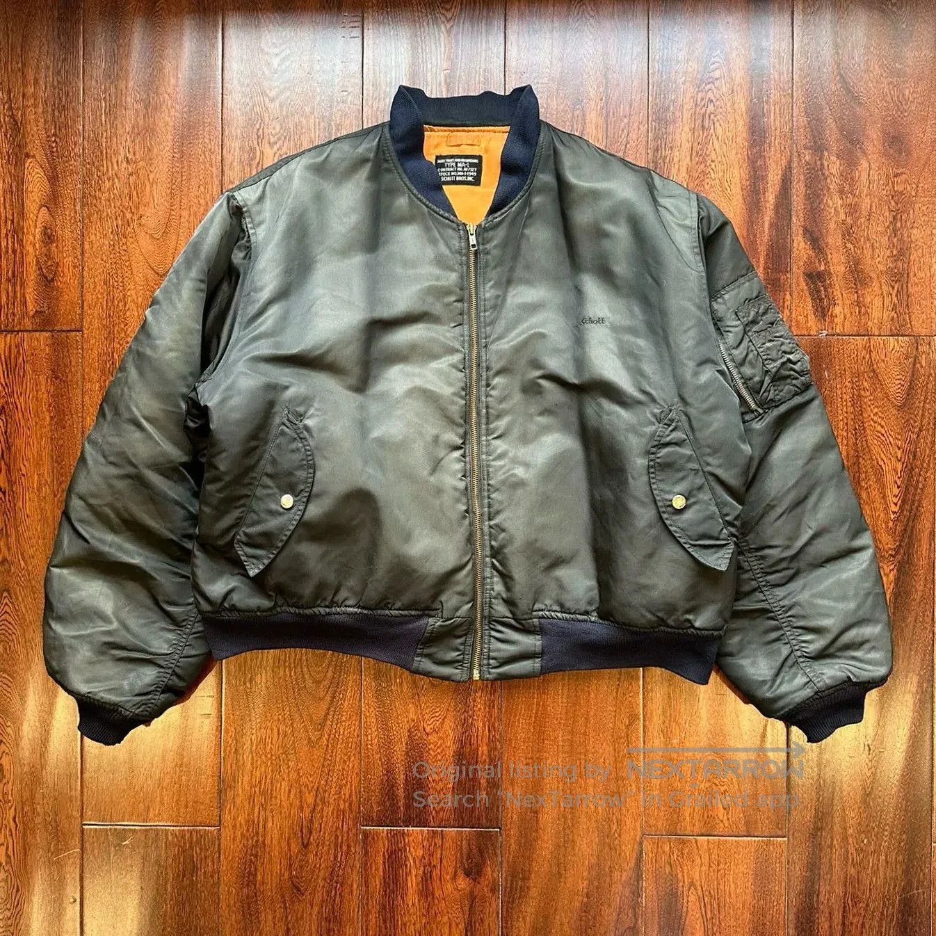Vintage Vintage Schott Faded MA1 Bomber. Size US M / EU 48-50 / 2 - 1 Thumbnail