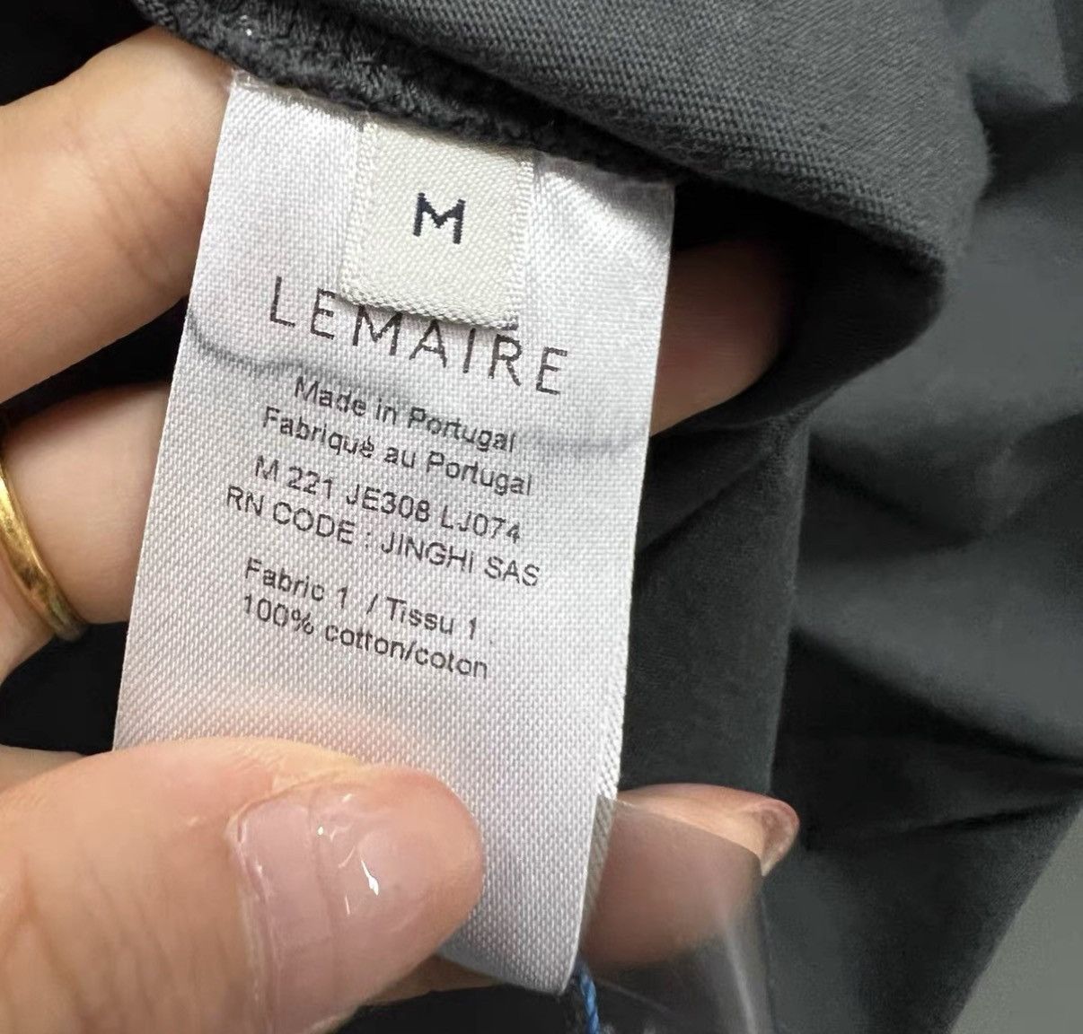 Lemaire LEMAIRE Charcoal Crew Neck T-shirt K41 Size US M / EU 48-50 / 2 - 5 Thumbnail