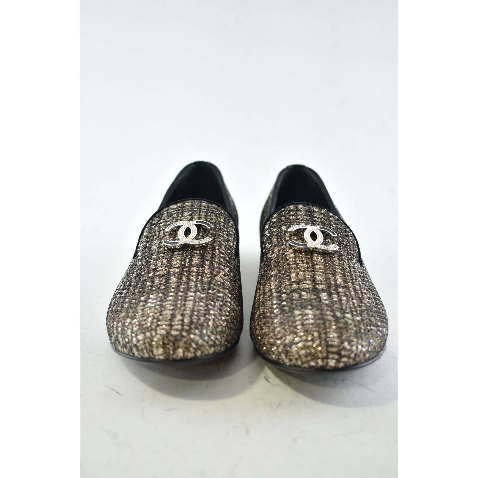 Chanel 19P Glitter CC Logo Mule Moccasin Ballet Loafer Flat 36.5 Size US 6.5 / IT 36.5 - 5 Thumbnail