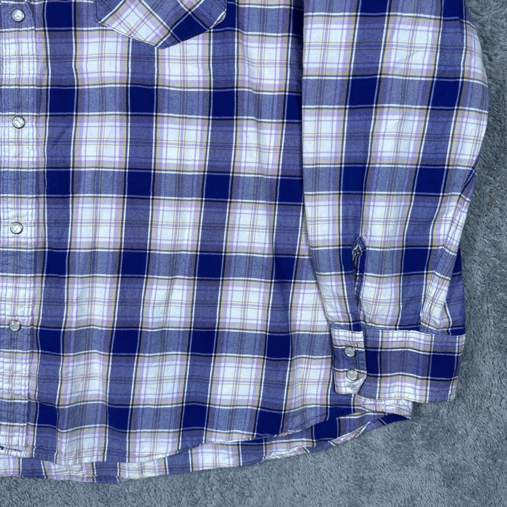 Levi's Levi's Pearl Snap Shirt Mens 3XL Plaid Flannel Colorful Western Rockabilly Rodeo Button-Up 58in Chest Mens Clothing Size US XXL / EU 58 / 5 - 4 Thumbnail