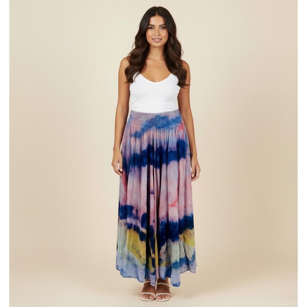 Free People RARE VTG Free People Tie Dye Gauzy Maxi Skirt M | Boho Luxe Size 30" / US 8 / IT 44 - 23 Thumbnail