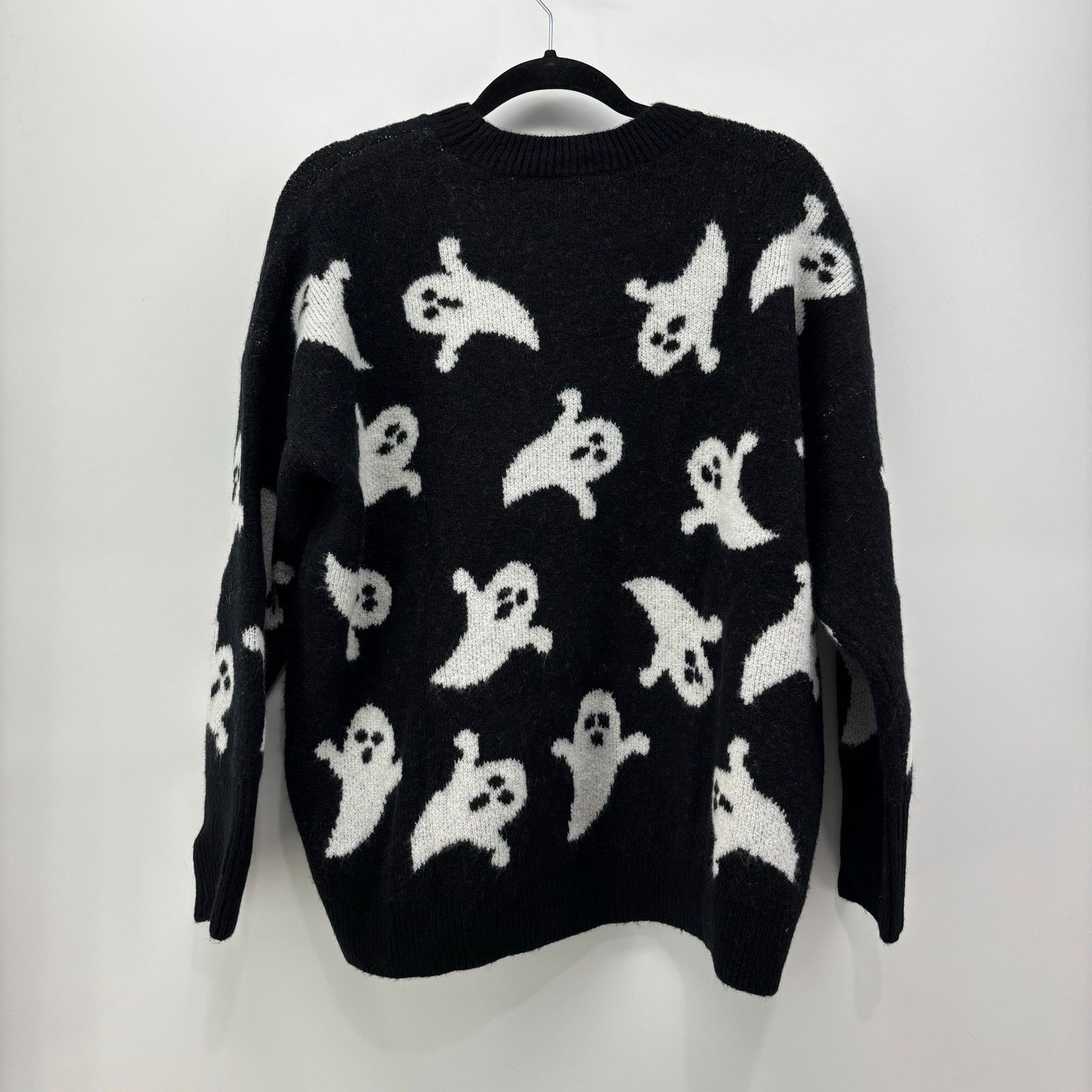 Vince Camuto Vince Camuto Womens Med Black White Ghost Halloween Sweater Size M / US 6-8 / IT 42-44 - 20 Thumbnail