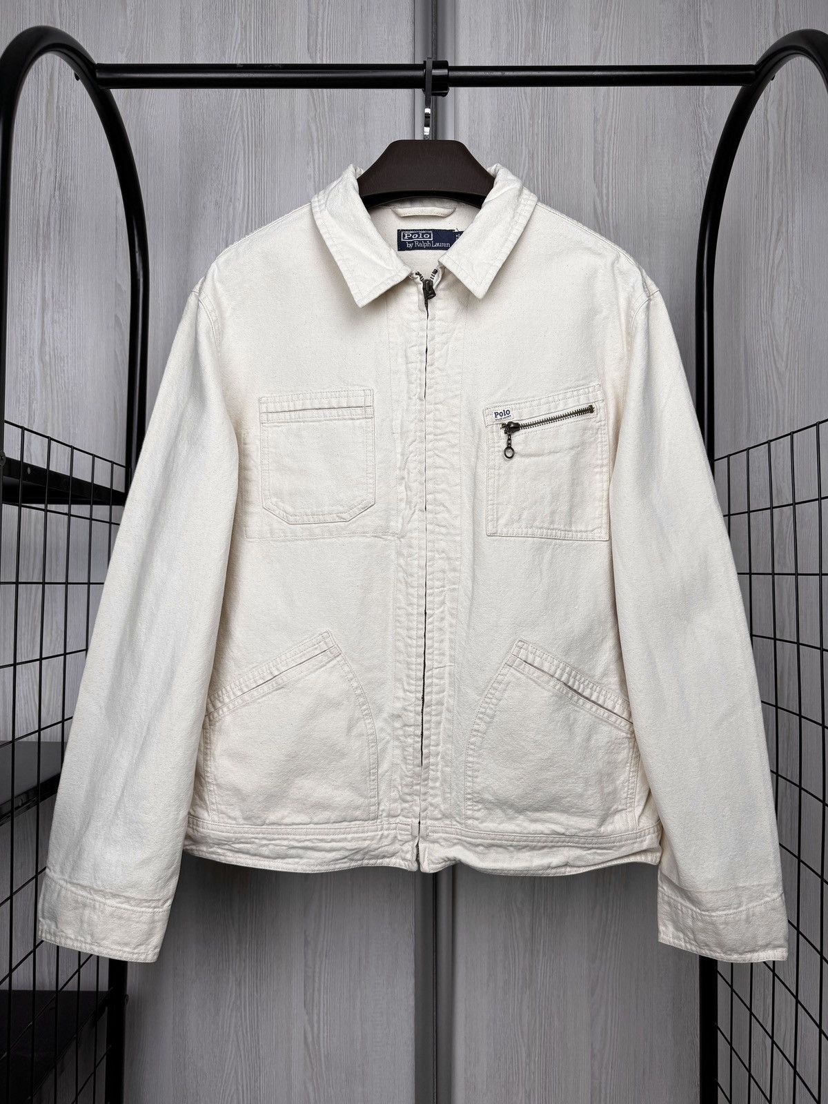 Polo Ralph Lauren Polo Ralph Lauren beige vintage 00’s denim zip up jacket L Size US L / EU 52-54 / 3 - 2 Thumbnail
