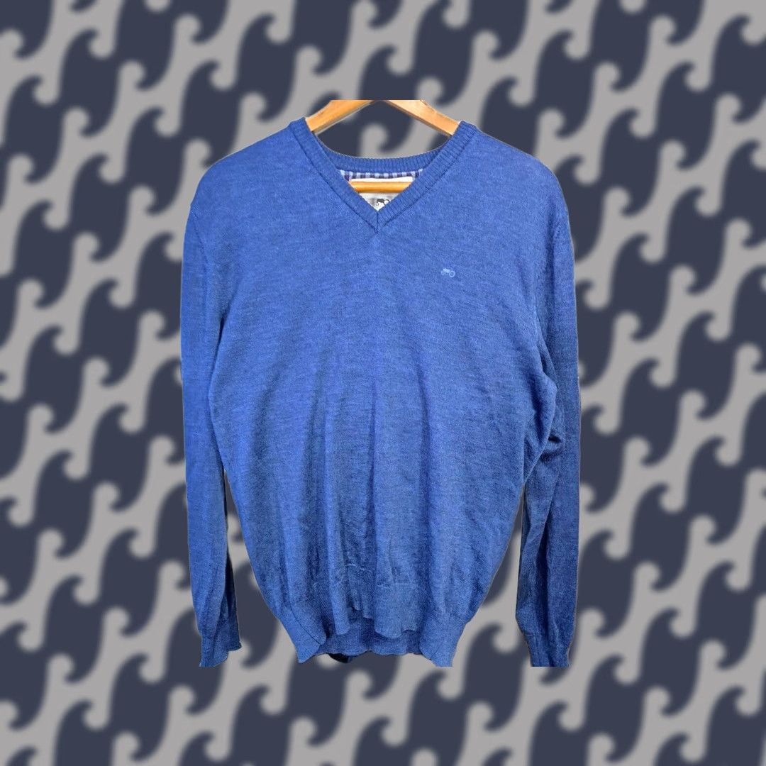 Vintage Moods of Norway Sweater Pullover Knit 100% Virgin Wool Blue Size L Mens Thermal Long Sleeve Autumn Winter Spring Casual Shirt/Top Size US L / EU 52-54 / 3 - 1 Thumbnail