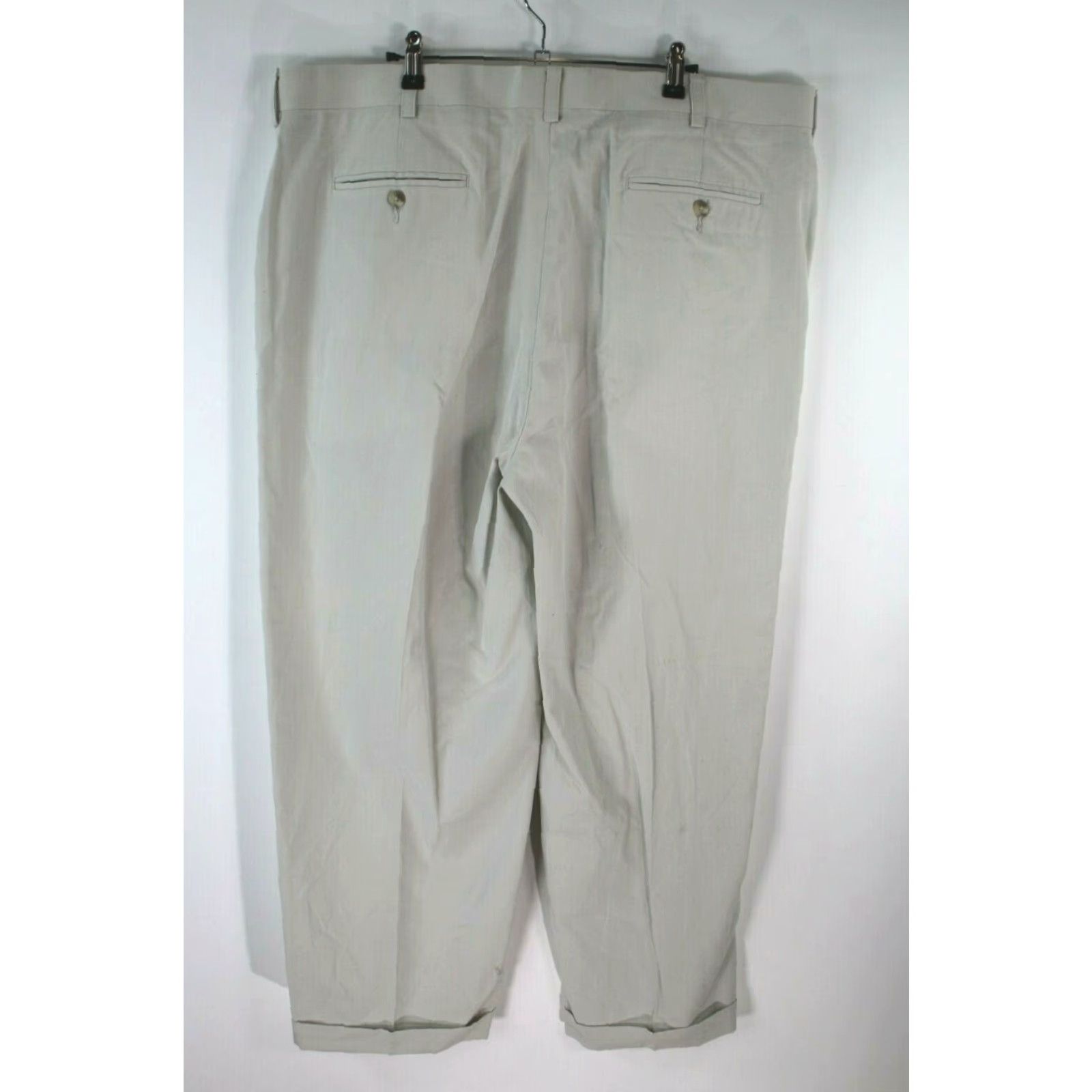 Vintage Oxford Golf Mens Pleated Zipper Dress Pants Tan 42X29 Regular Formal Pants Night? Size US 42 / EU 58 - 2 Thumbnail