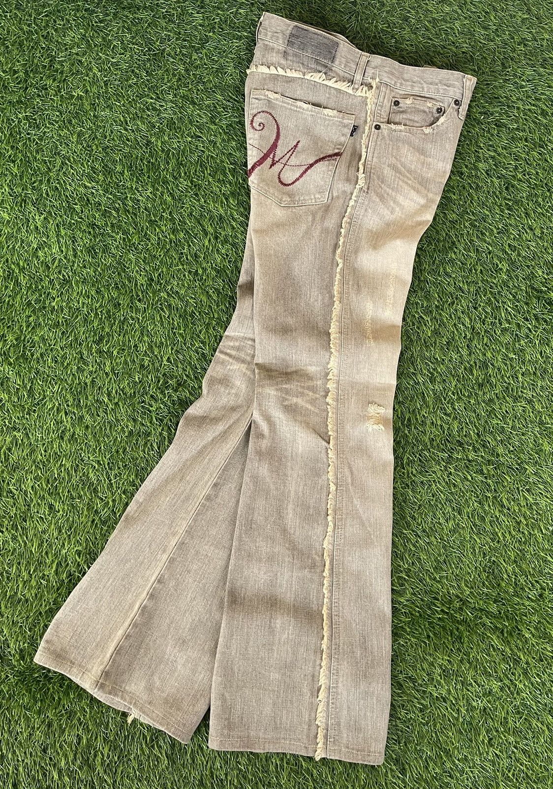 Morgan Homme Vintage’90s🔥MORGAN HOMME🔥Distressed Flared Denim Washed Size US 33 - 6 Thumbnail