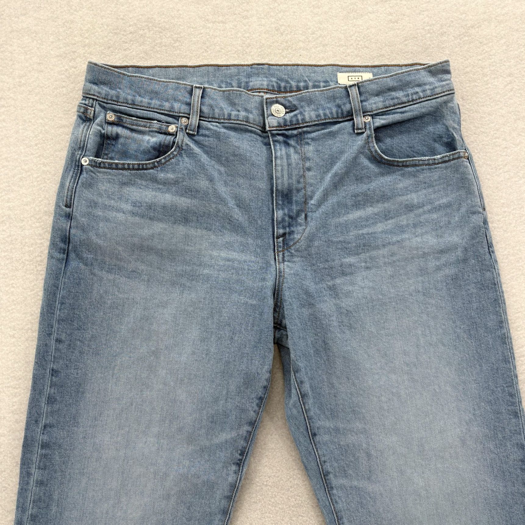 AYR AYR The Stance Jeans Womens 32 Blue Light Wash Straight Leg Stretch Denim USA Size 24" / US 00 / IT 34 - 2 Thumbnail