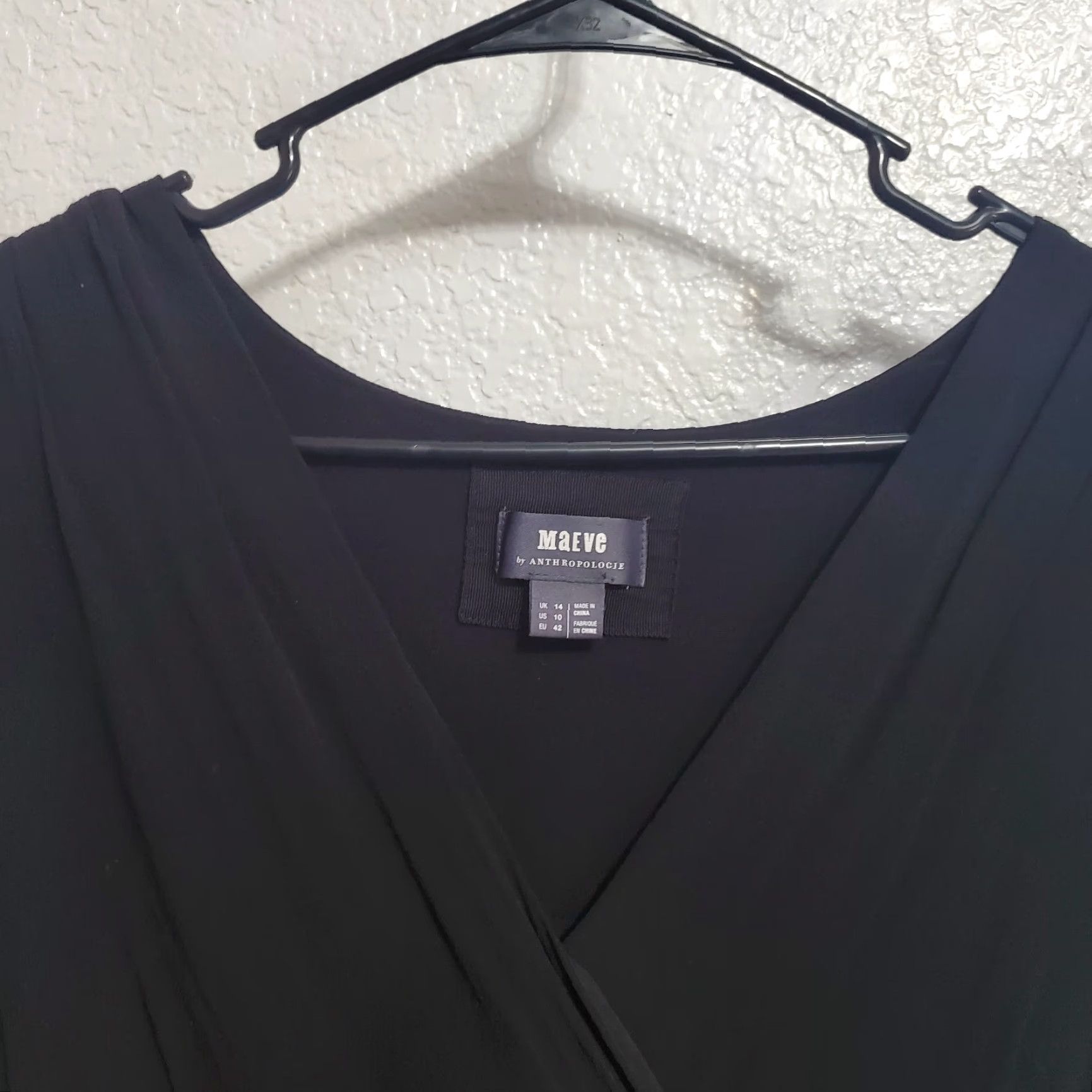 Anthropologie Anthropologie Maeve Martina Dress Sz 10 Black V Neck Belted Short Sleeve Ruffle Size 32" / US 10 / IT 46 - 5 Thumbnail