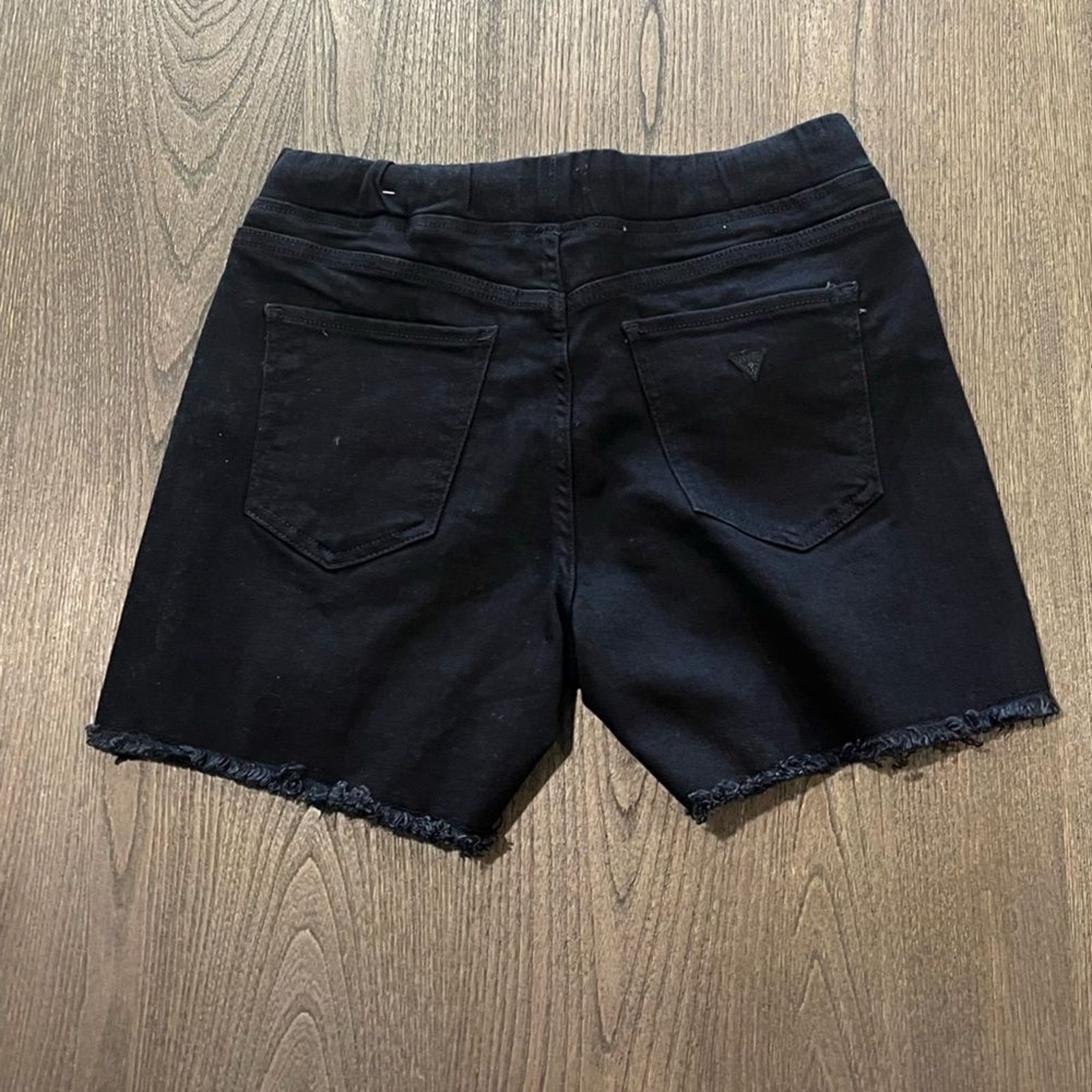 Guess NWOT Guess Black Distressed Denim Shorts Drawstring Size M Size 28" / US 6 / IT 42 - 7 Thumbnail