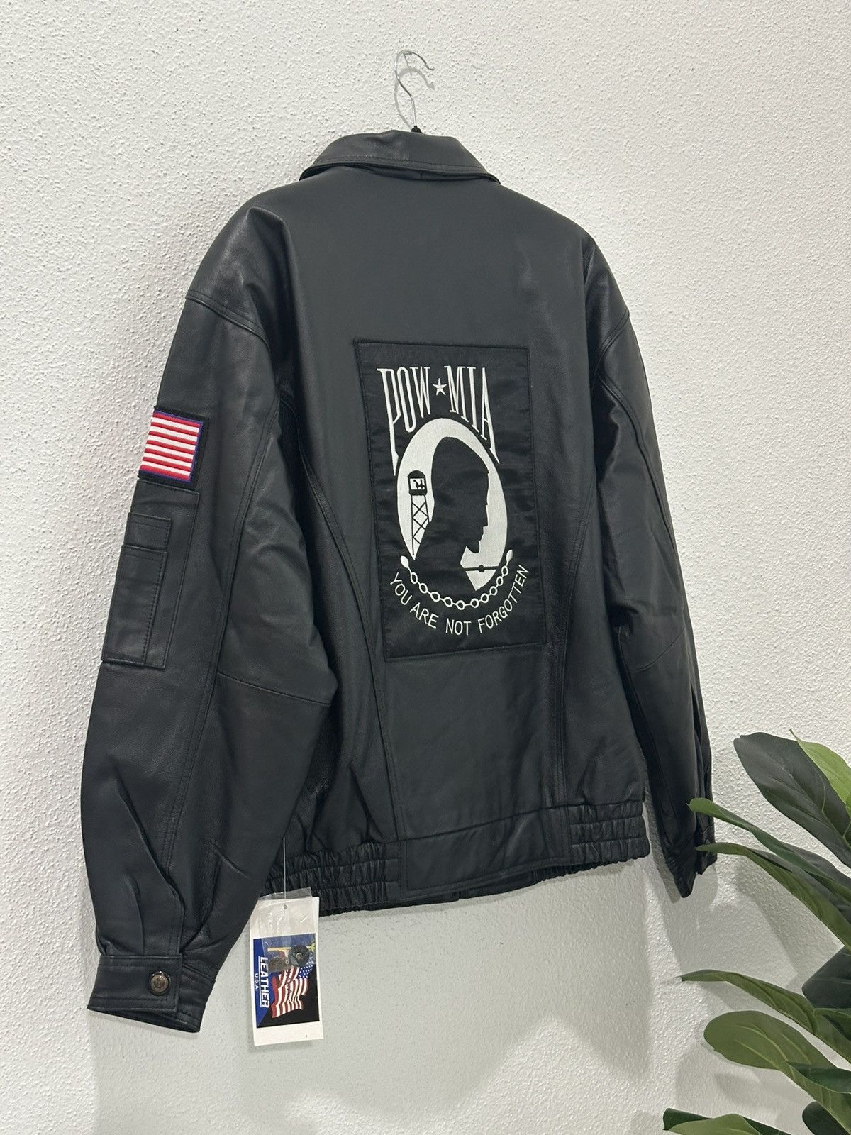 Vintage POW MIA You Are Not Forgotten Leather Jacket Y2K 2005 NWT Size US XL / EU 56 / 4 - 5 Thumbnail