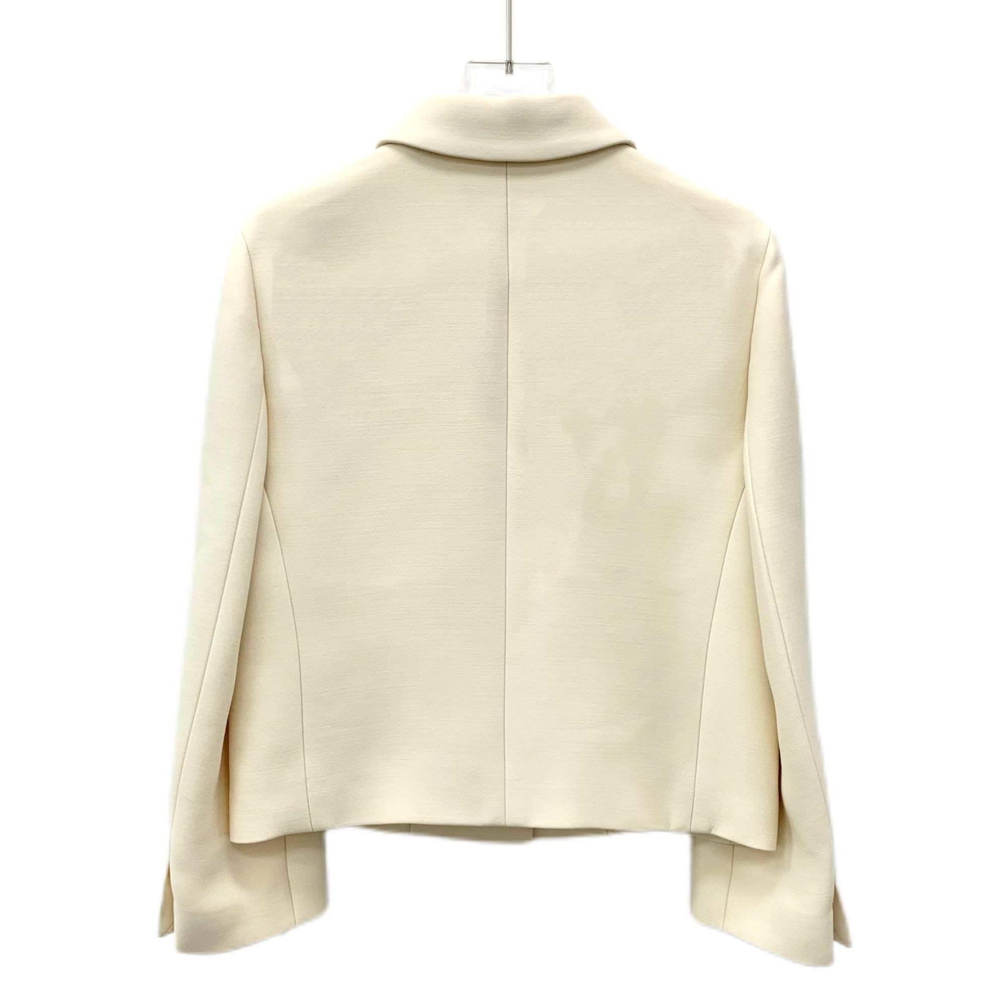 Dior Christian Dior Womens Cream Wool Blend Button Front Jacket W Size XS / US 0-2 / IT 36-38 - 2 Thumbnail