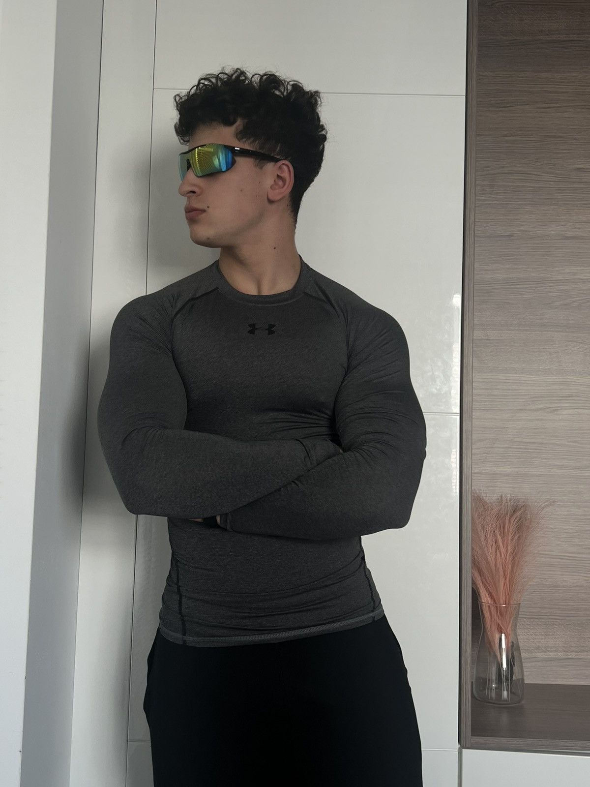 Other × Under Armour Under Armour Central Logo Onix Compression Heatgear Long Tee Size US M / EU 48-50 / 2 - 2 Thumbnail