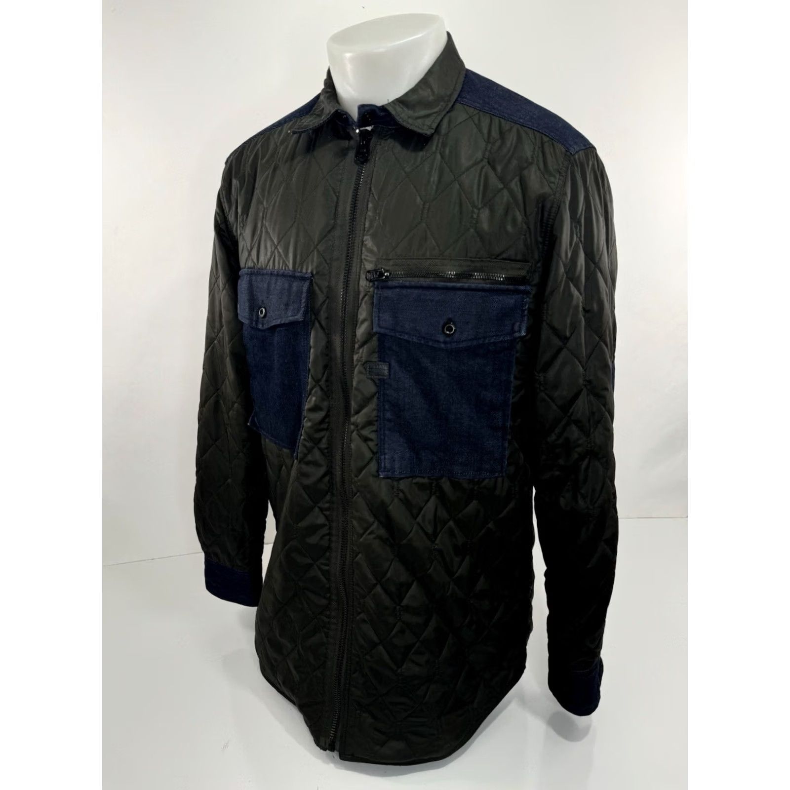 G-Star G-STAR RAW Jacket Quilted Denim TRIM L Dark Olive / Blue Mens Size US L / EU 52-54 / 3 - 2 Thumbnail