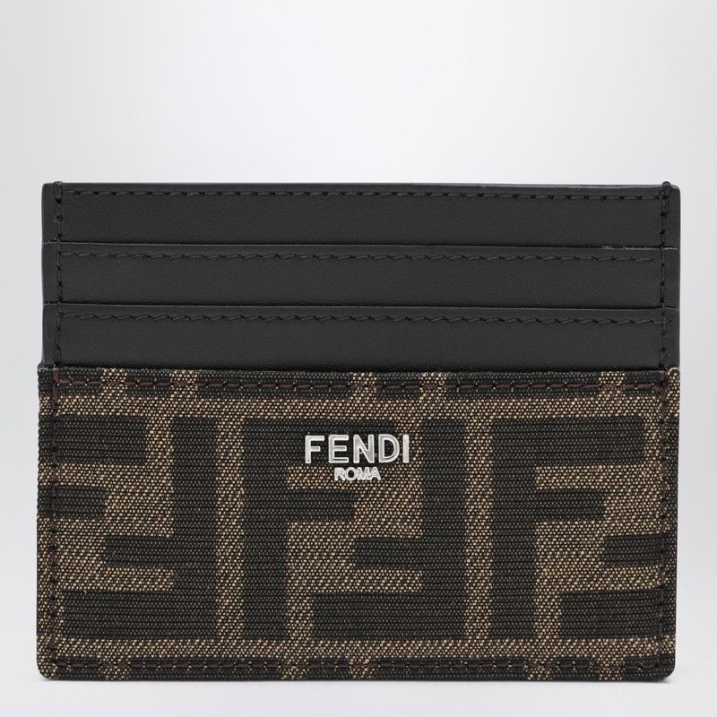 Fendi Fendi Brown Ff Jacquard Fabric Card Holder Size ONE SIZE - 1 Thumbnail