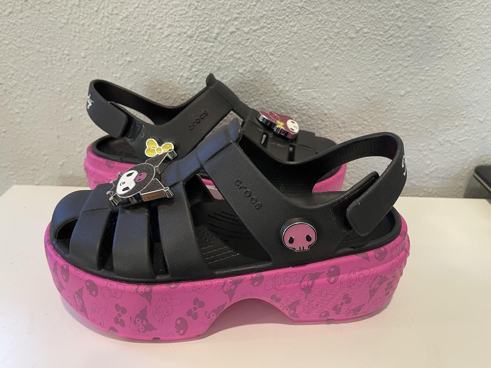 Crocs Crocs Kuromi & My Melody Platform Sandals Black Pink Size 8 Size US 7 / IT 37 - 1 Thumbnail