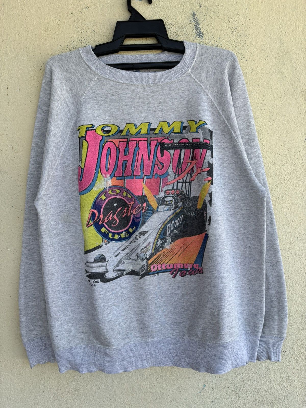NASCAR × Vintage Vintage 90’s Tommy Johnson Jr. Top Fuel Dragster Sweatshirt Size US XL / EU 56 / 4 - 1 Thumbnail