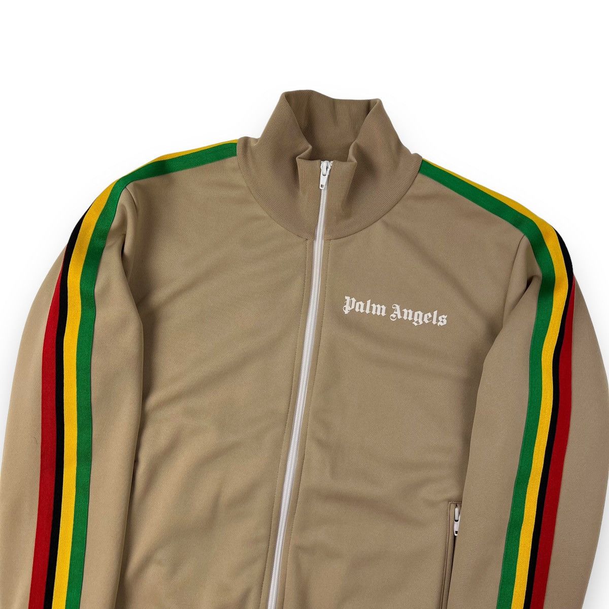 image of Palm Angels Exodus Beige Track Jacket, Men's (Size Medium)