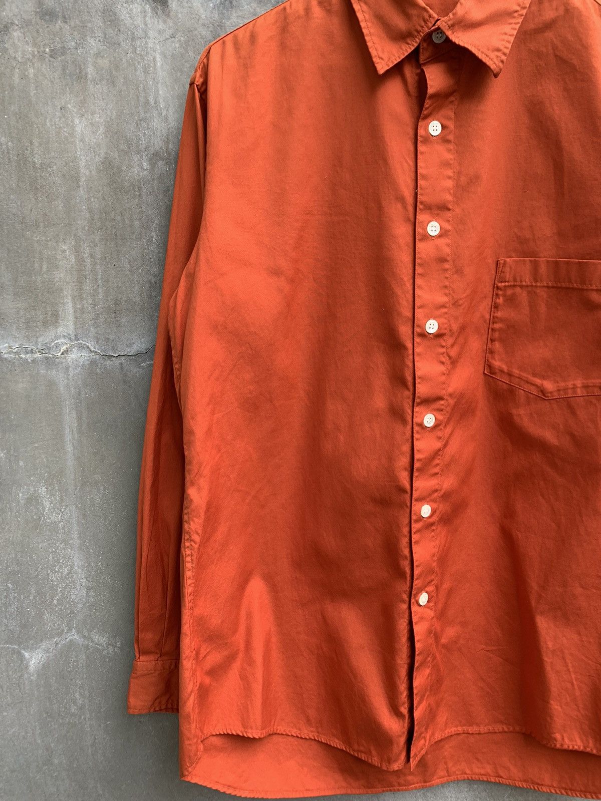Yohji Yamamoto SS16 Orange Dyed Button Up Shirt Size US L / EU 52-54 / 3 - 2 Thumbnail