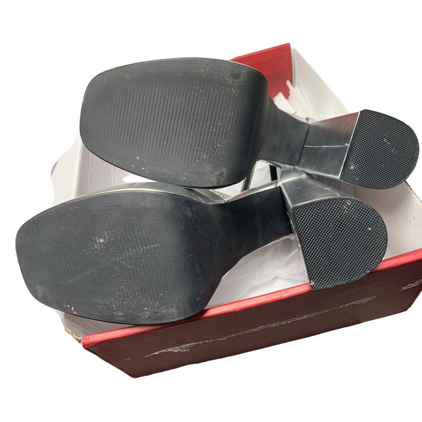 Other Merumote Women's 10 Disco Silver 6.5" Platform Heels Size US 10 / IT 40 - 7 Thumbnail