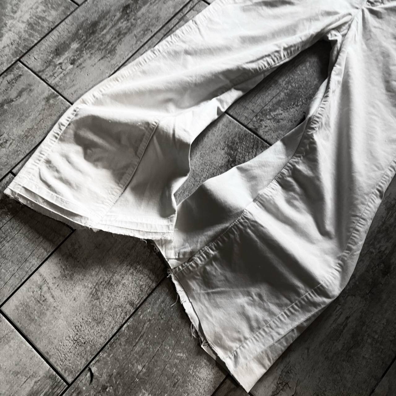 Japanese Brand Custom white Baggy Distressed Jeans Painted Wide Leg Size US 31 - 6 Thumbnail