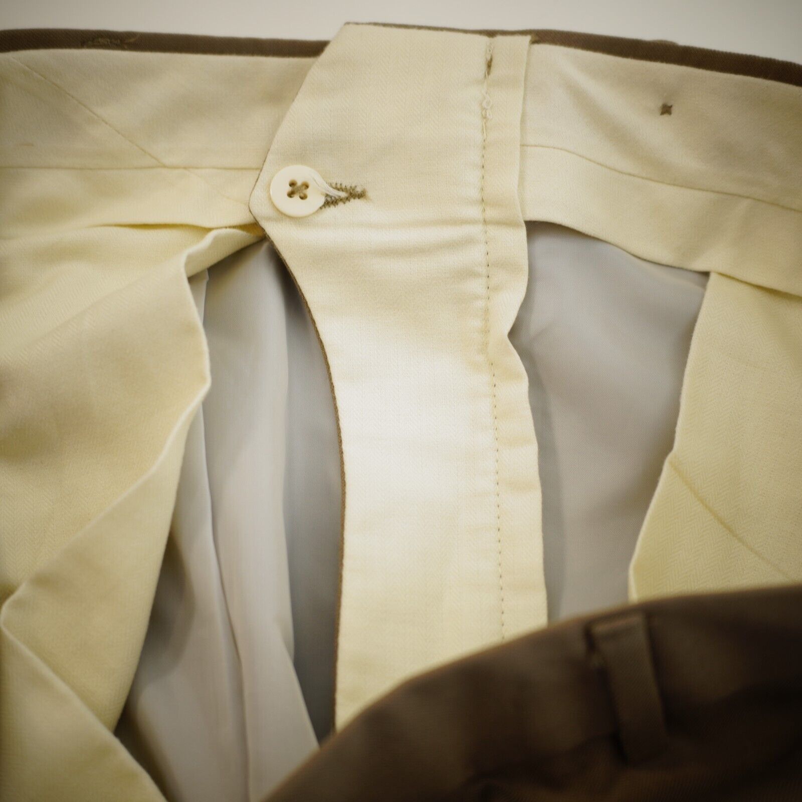 Pierre Cardin Pierre Cardin Tan Pleated Cuffed High Rise Wool Dress Pants Size 38R - 5 Thumbnail