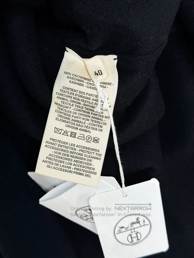 Hermes Hermes Black and navy blue double-sided cashmere overcoat Size S / US 4 / IT 40 - 4 Thumbnail