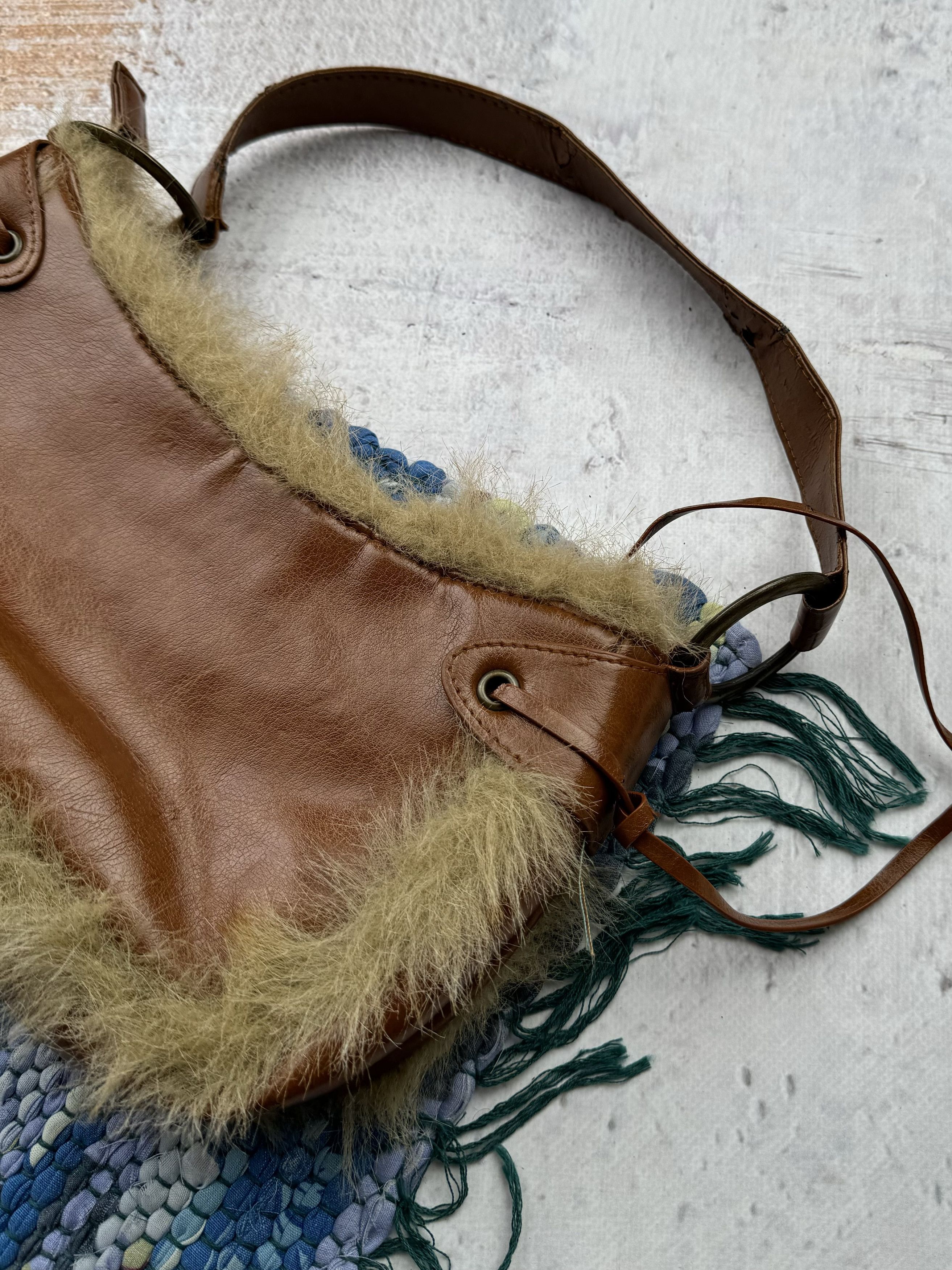 Vintage Vintage Handle Bag With Faux Fur A373D15(389) Size ONE SIZE - 9 Thumbnail