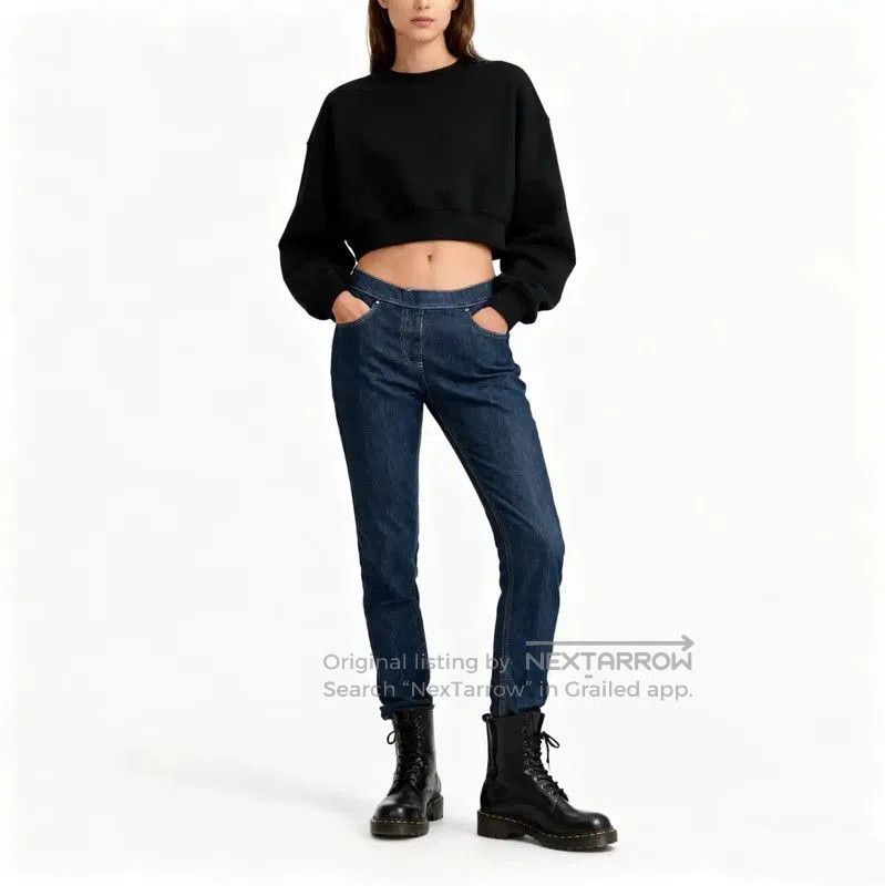 Max Mara MaxMara Dark Blue Leather Women's Jeans . Size 27" / US 4 / IT 40 - 3 Thumbnail