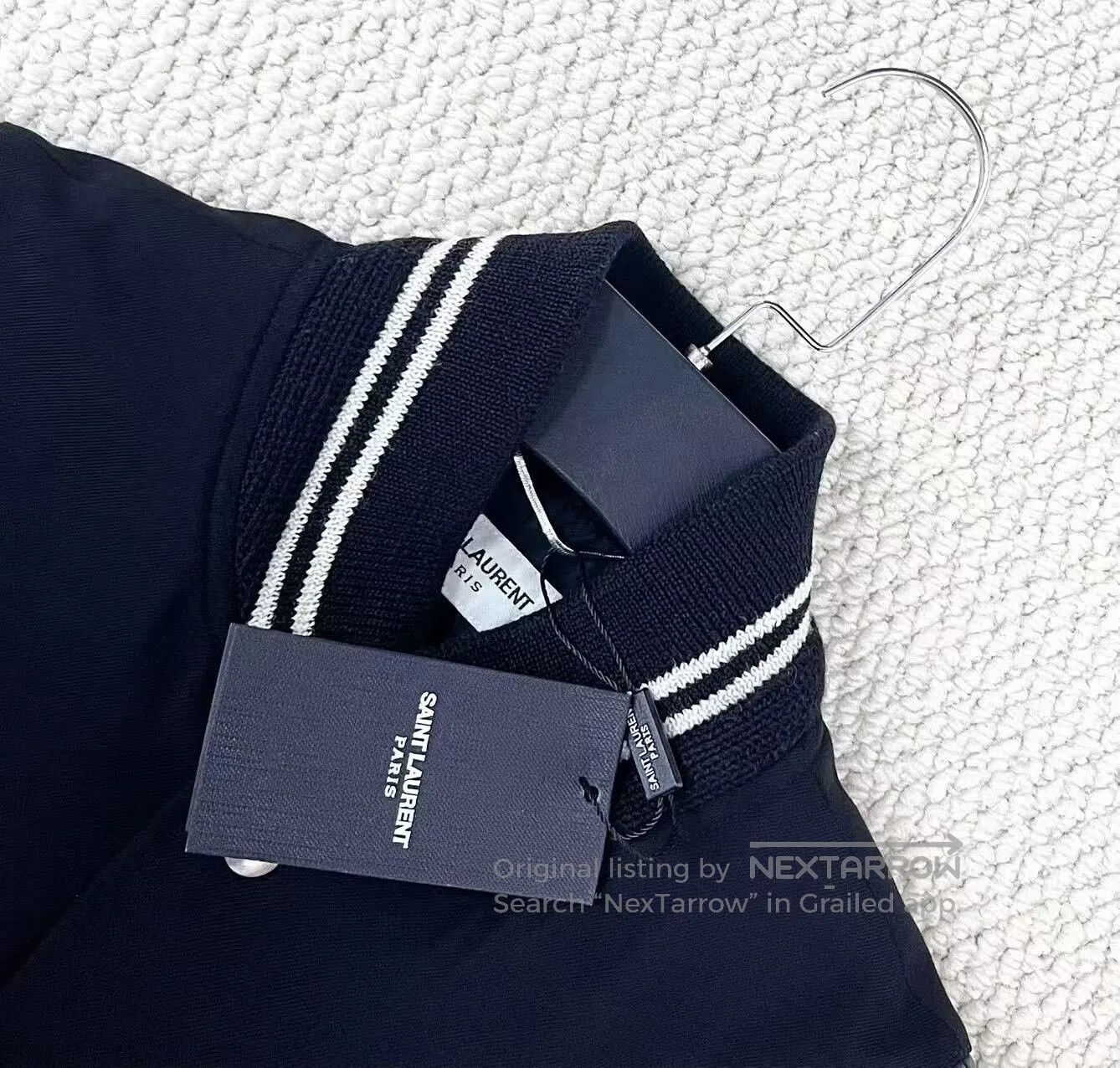 Saint Laurent Paris black and white striped baseball jacket. Size US L / EU 52-54 / 3 - 3 Thumbnail