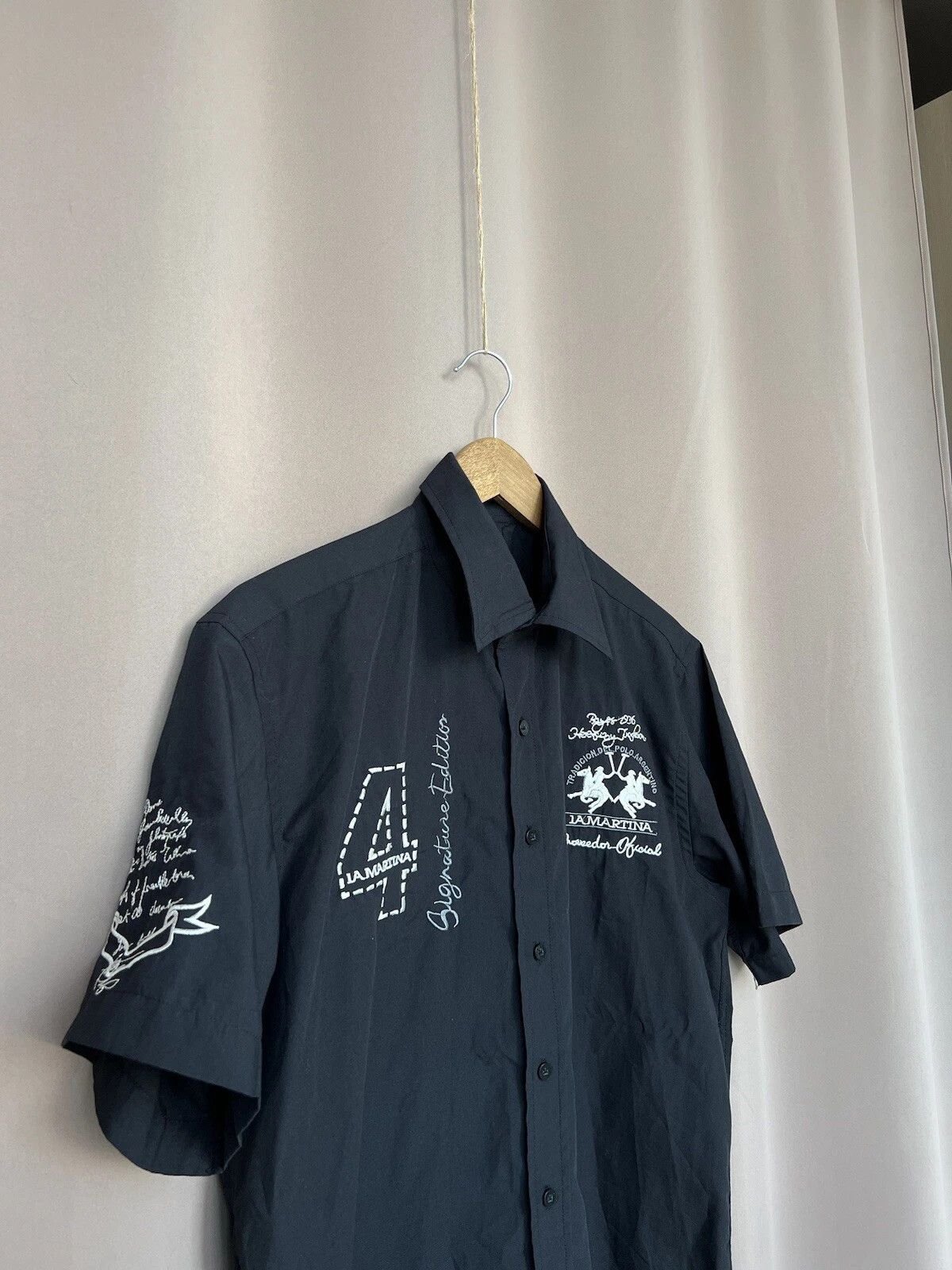 La Martina La Martina 4 Argentina Button Short Sleeve Black Size M Size US M / EU 48-50 / 2 - 3 Thumbnail